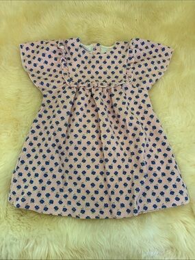 Zara Pink Dress with Blue Floral Print